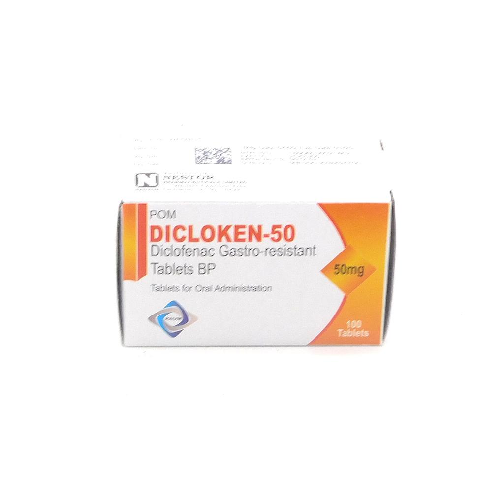 Diclofenac Sodium 50mg Tablets (Dickloken-50)