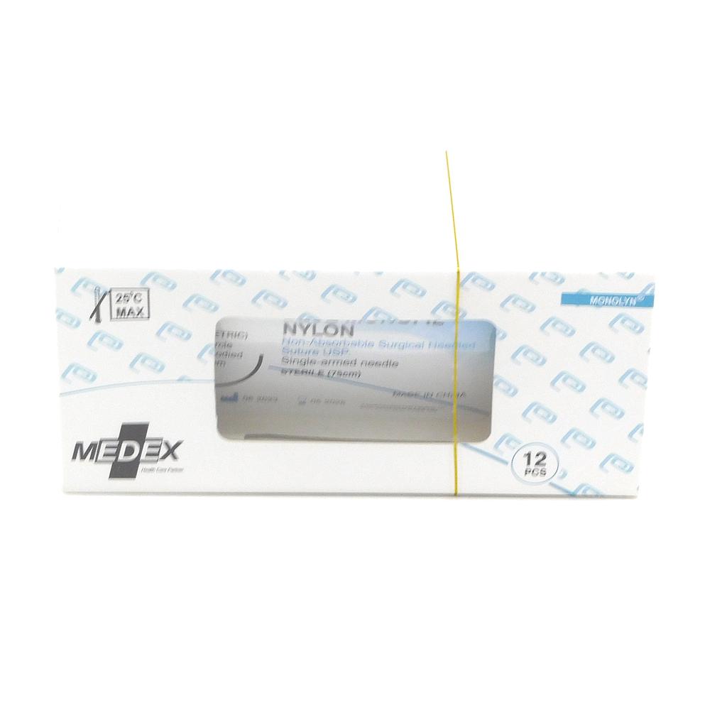 Nylon Surgical Sutures 40mm With Single Needle 75cm Size 2/0 Round Body (Medex)