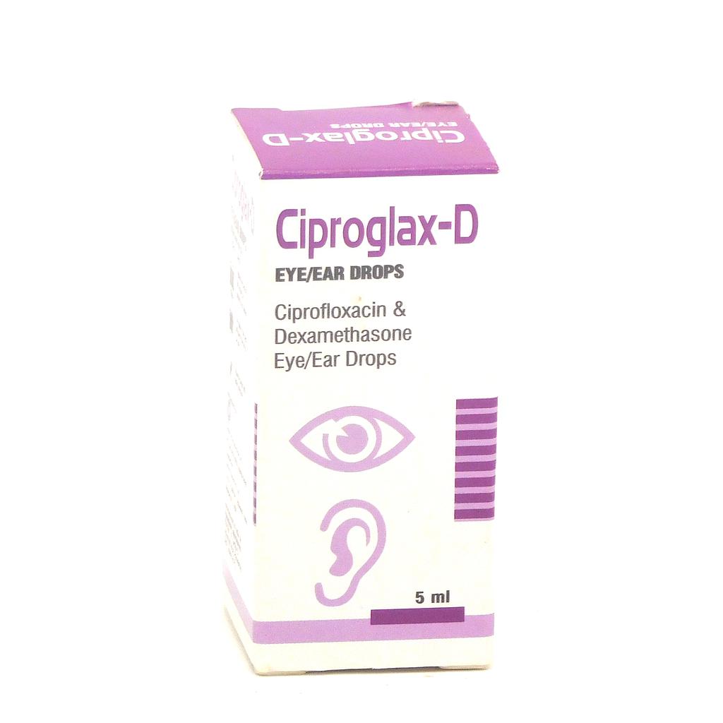 Ciprofloxacin/Dexamethasone 0.3%/0.1%w/v 5ml Drops (Ciproglax-D)