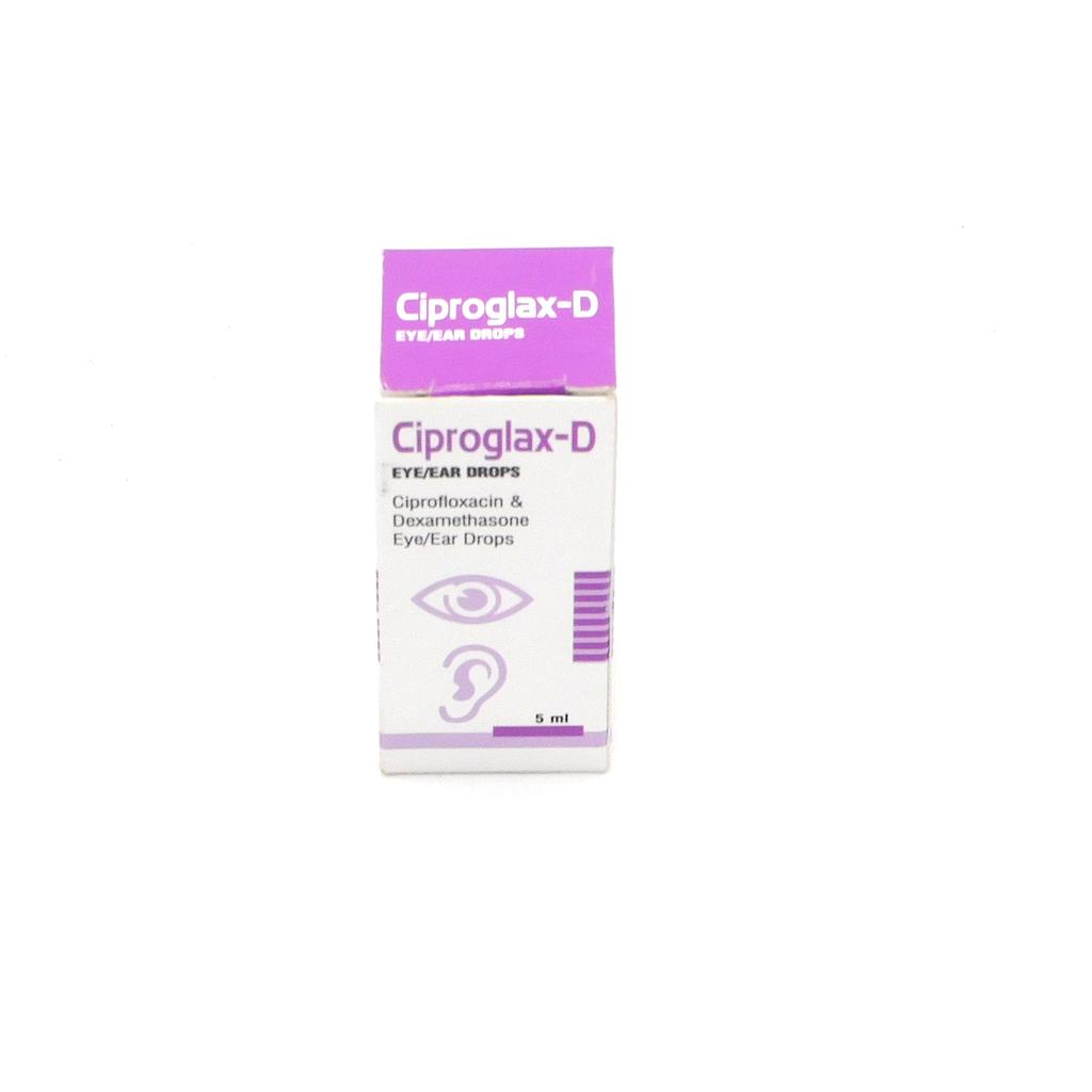 Ciprofloxacin/Dexamethasone 0.3%/0.1%w/v 5ml Drops (Ciproglax-D)