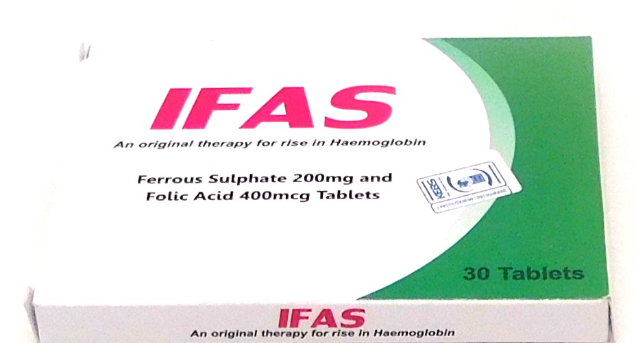Ferrous Sulphate/Folic Acid 200mg/0.4mg Tablets (IFAS)