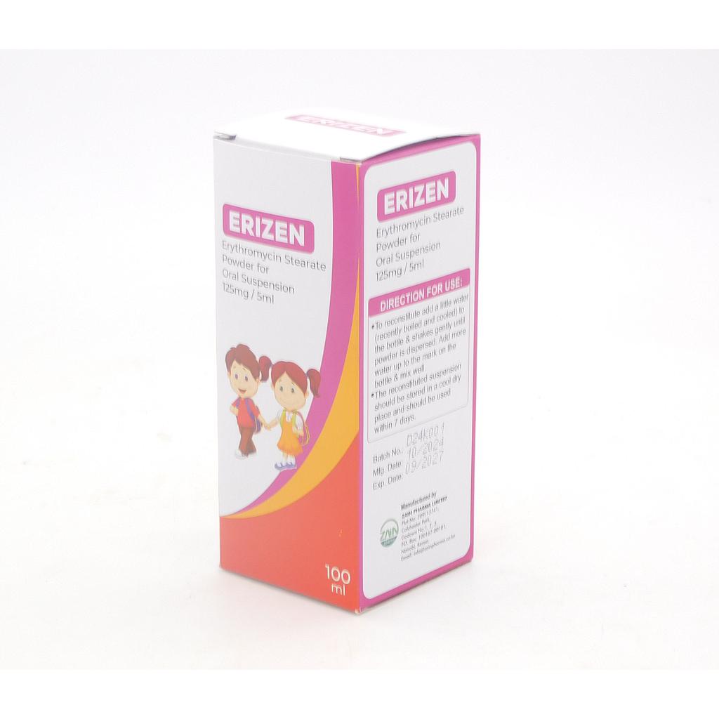 Erythromycin 125mg/5ml Dry Suspension 100ml (Erizen)