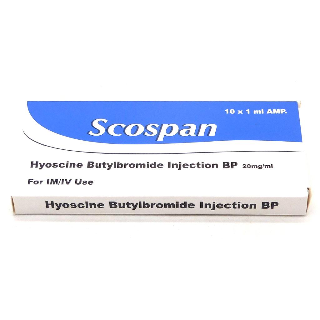 Hyoscine N-Butylbromide 20mg/1ml Injection Ampoule (Scospan)