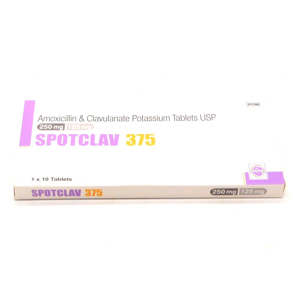 Amoxicillin/Clavulanate Potassium 375mg Tablets (Spotclav)