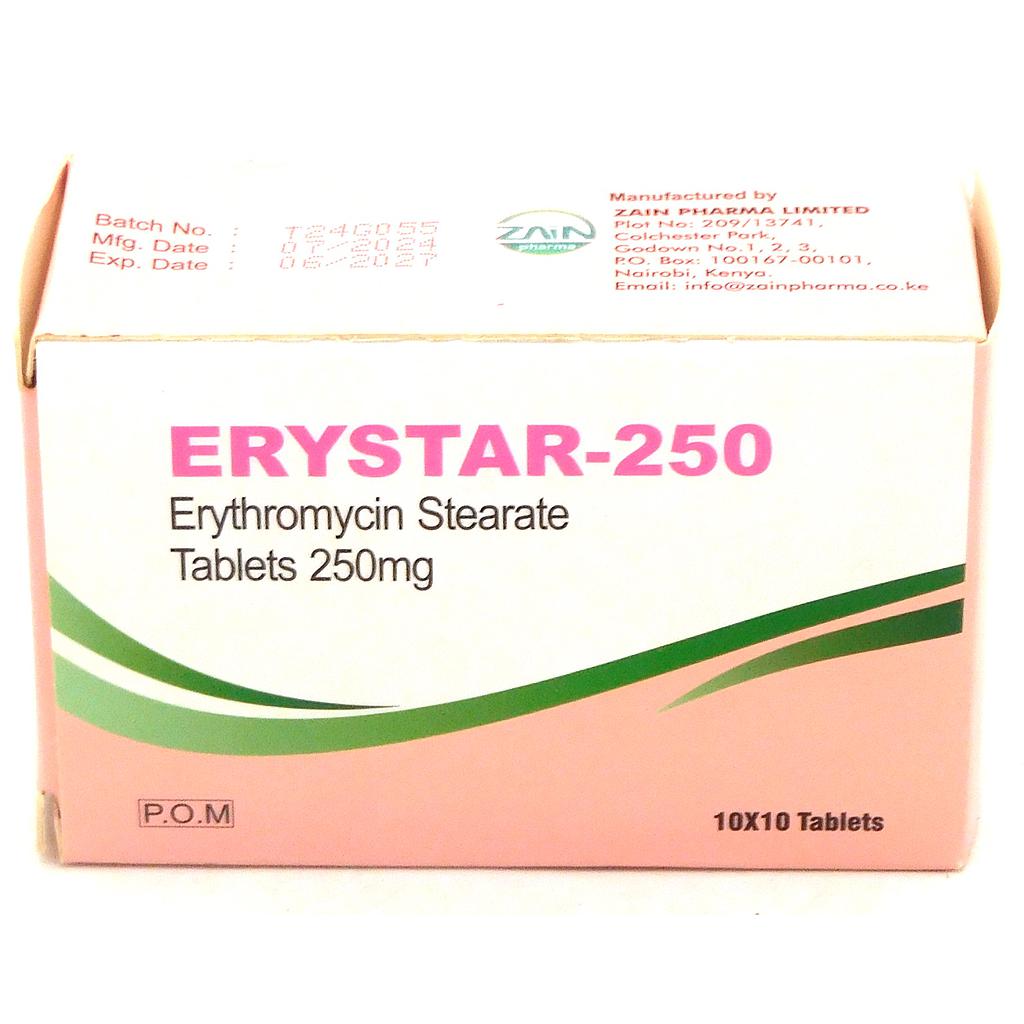 Erythromycin 250mg Tablets Blister (Erystar)