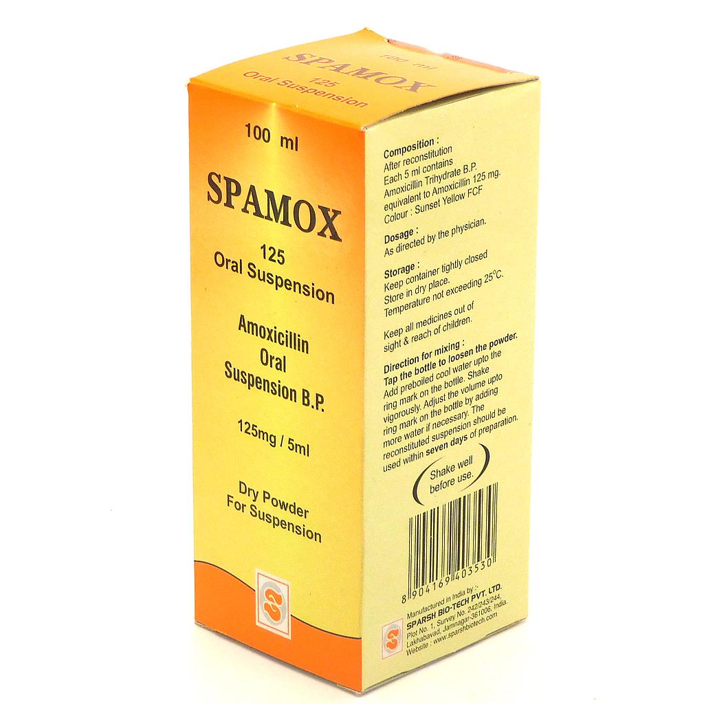 Amoxicillin 125mg/5ml Suspension 100ml (Spamox)
