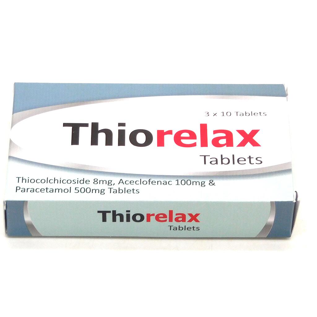 Thiocolchicoside/Aceclofenac/Paracetamol 8mg/100mg/500mg (Thiorelax) 