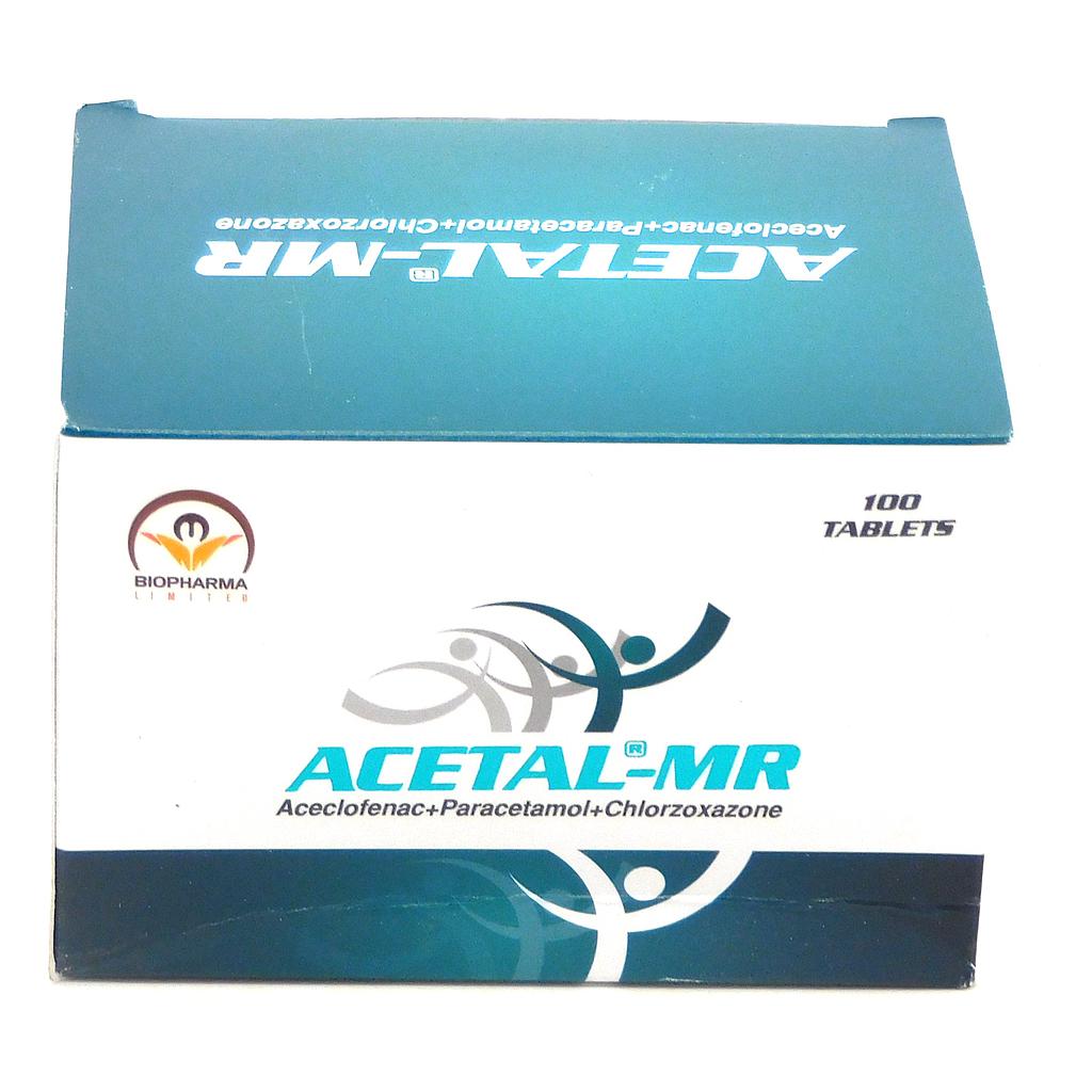Aceclofenac/Paracetamol/Chlorzoxazone Tablets 100/325/500 (Acetal MR)