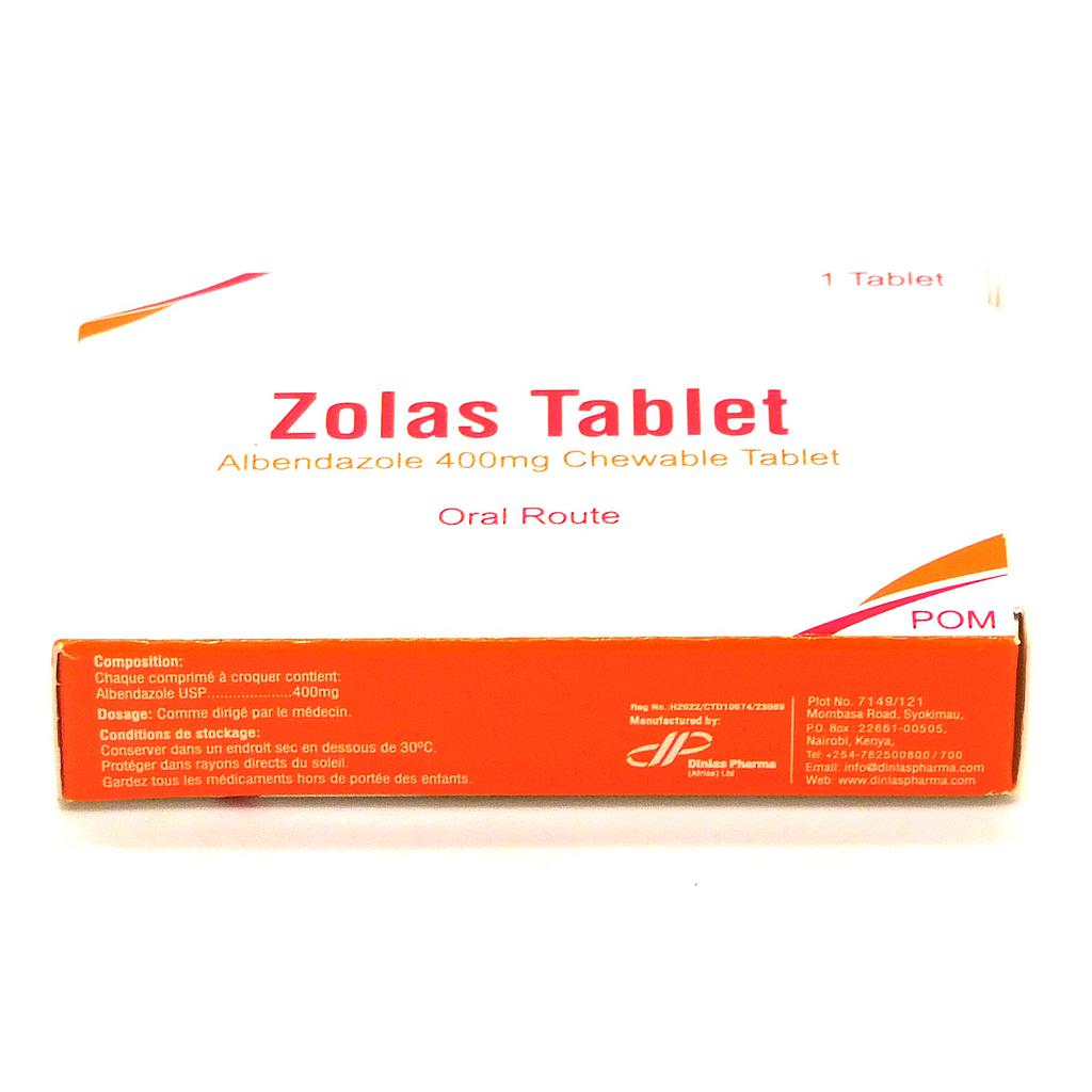 Albendazole 400mg Tablets (Zolas)