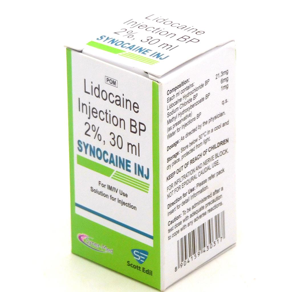 Lidocaine Injection 30ml (Synocaine)