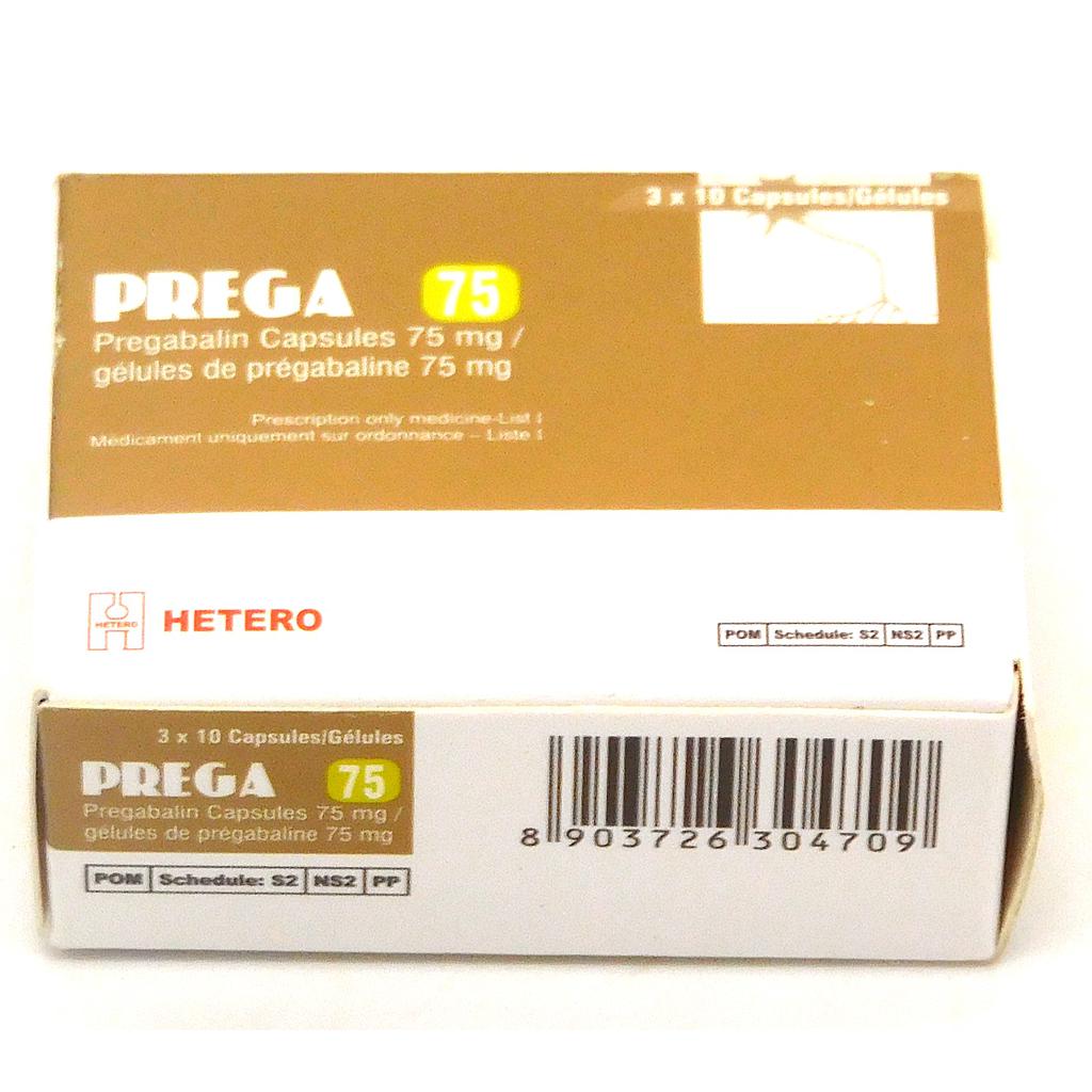 Pregabalin 75mg Capsules (Prega)