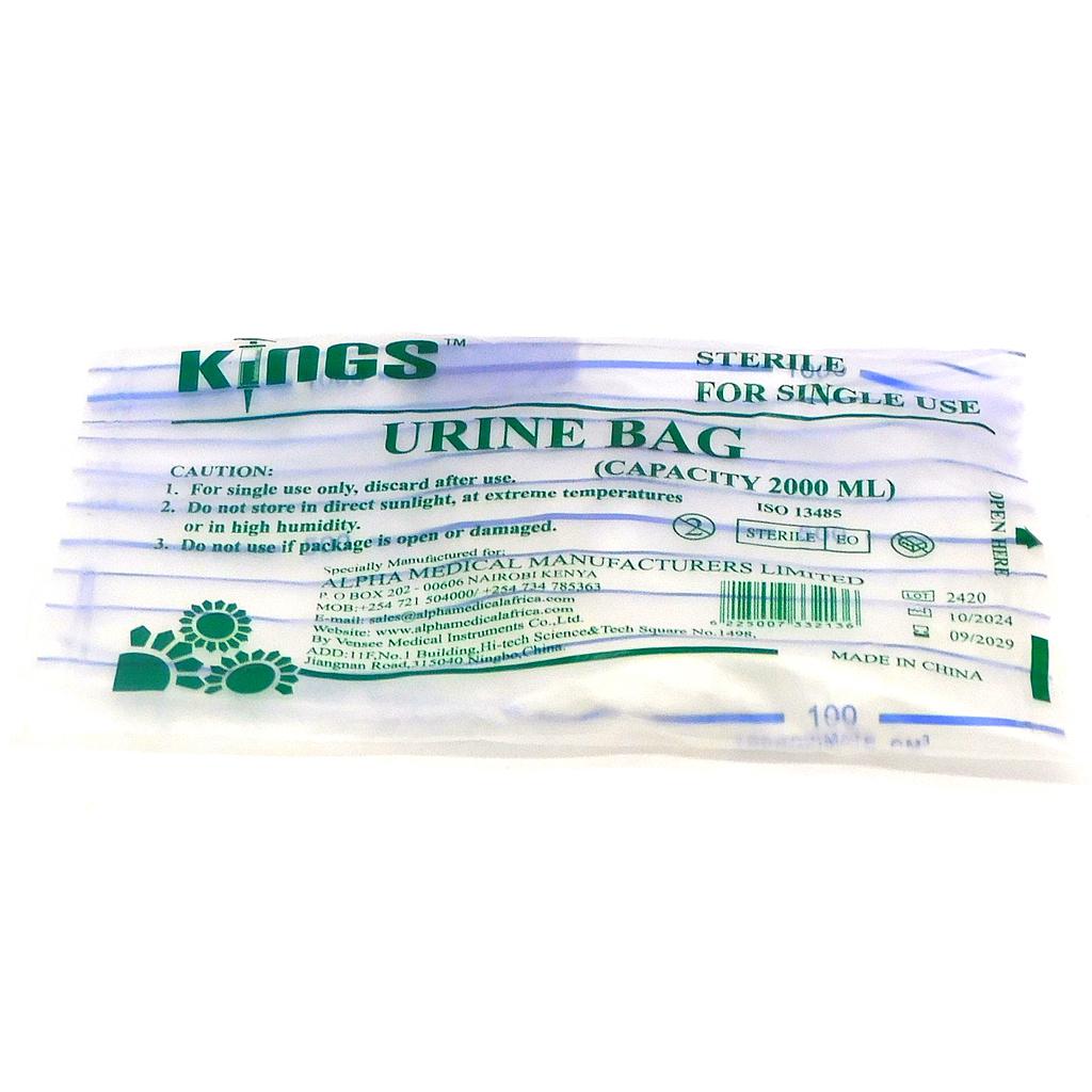 Urine Bags 2 Litre Outlet (Kings)