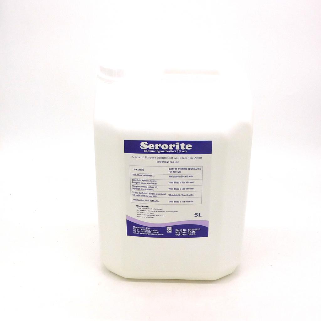 Sodium Hypochlorite 3.5% w/v 5 Litres (Serorite)
