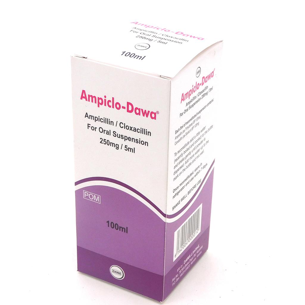 Ampicillin/Cloxacillin 250mg/5ml Suspension 100ml (Ampiclo-Dawa)