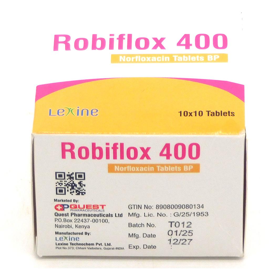Norfloxacin 400mg Tablets (Robiflox) 