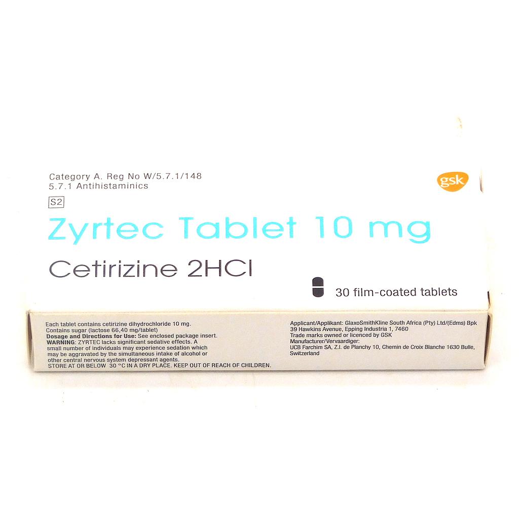 Cetirizine 10mg Tablets (Zyrtec) 