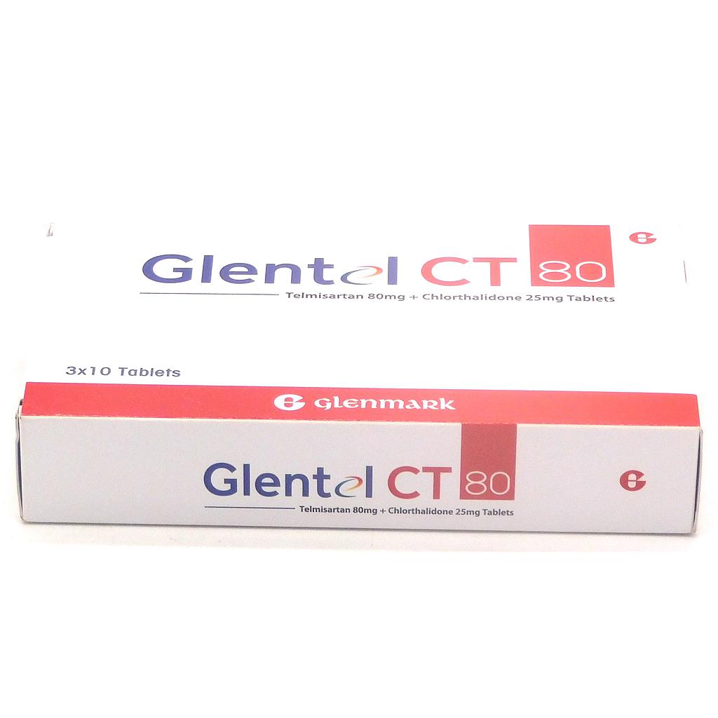 Telmisartan/Chlorthalidone 80mg/25mg Tablets (Glentel CT 80) 