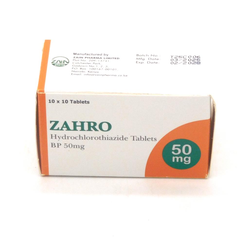 Hydrochlorothiazide 50mg Tablets (Zahro)
