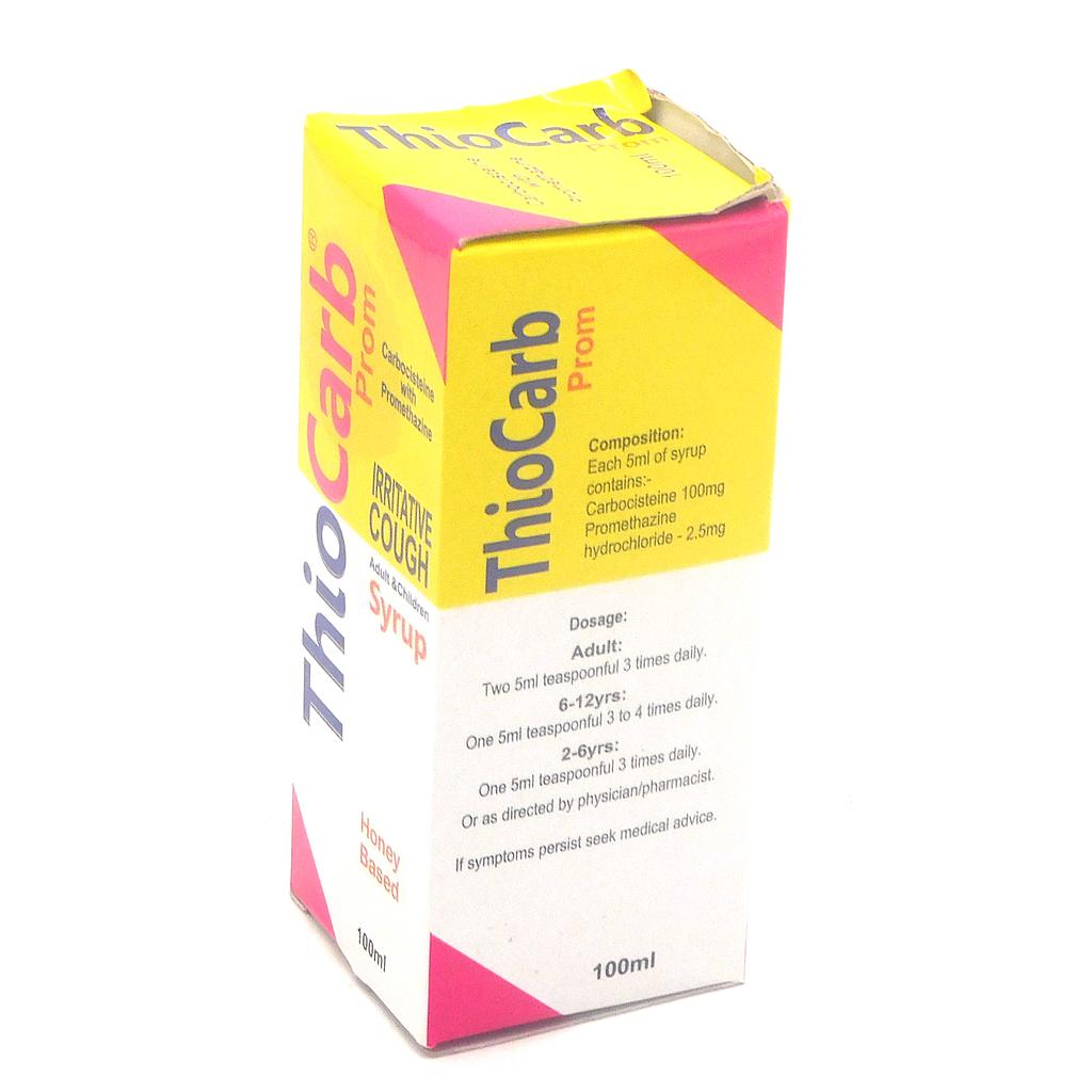Carbocisteine/Promethazine Hcl 100mg/2.5mg Syrup 100ml (Thiocarb)