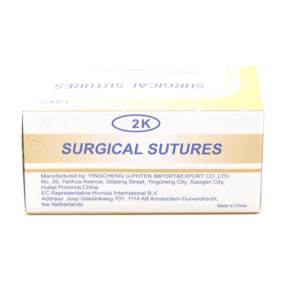 Catgut Surgical Sutures 40mm with Single Needle 75cm Size 2/0 Round Body (2K)