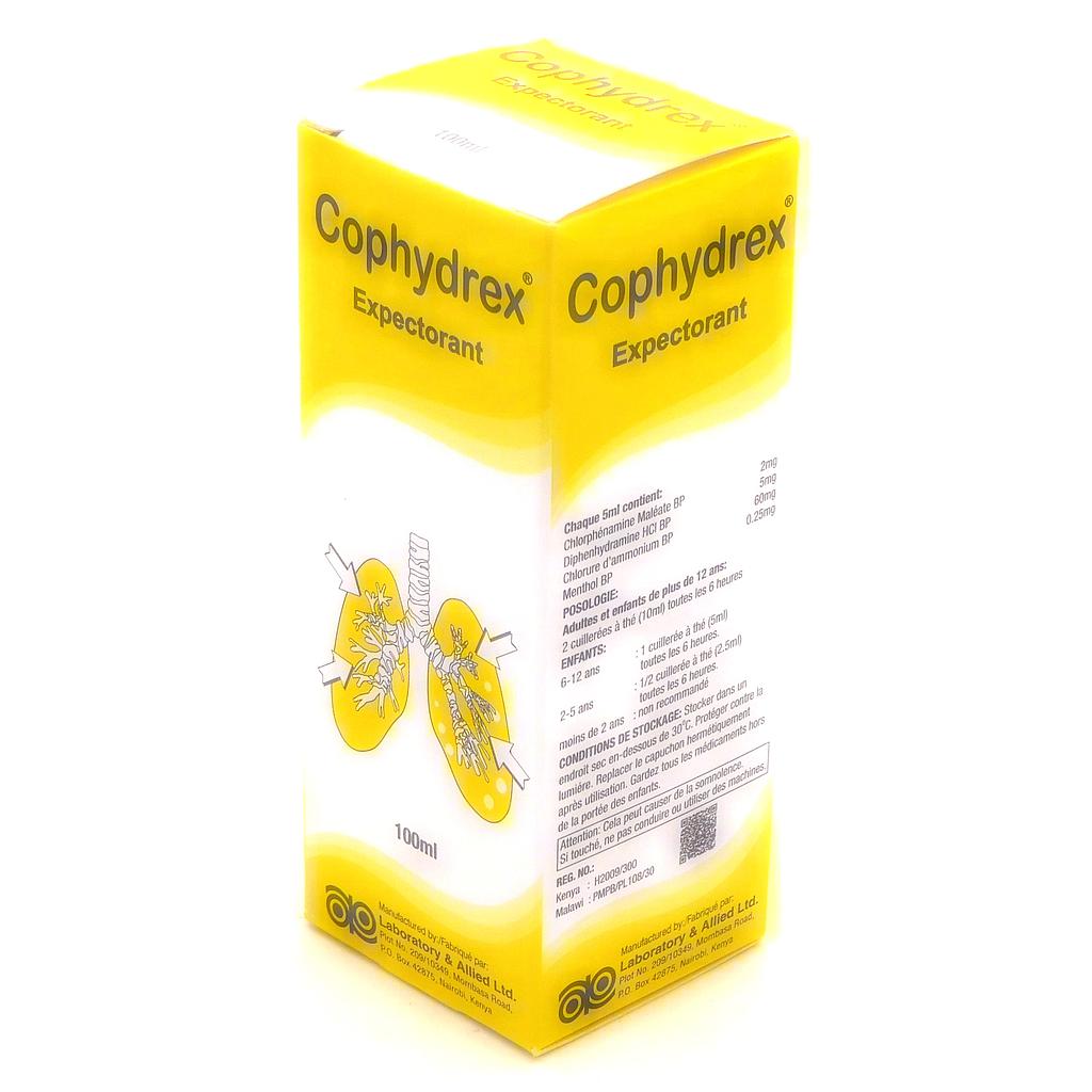 Chlorpheniramine Maleate/Diphenhydramine HCl/Ammonium Chloride/Menthol Cough Expectorant 100ml (Cophydrex) 