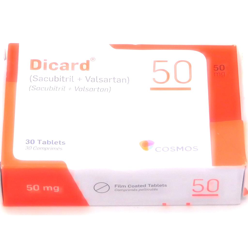 Sacubitril/Valsartan 24.3/25.7mg Tablets (Dicard 50)