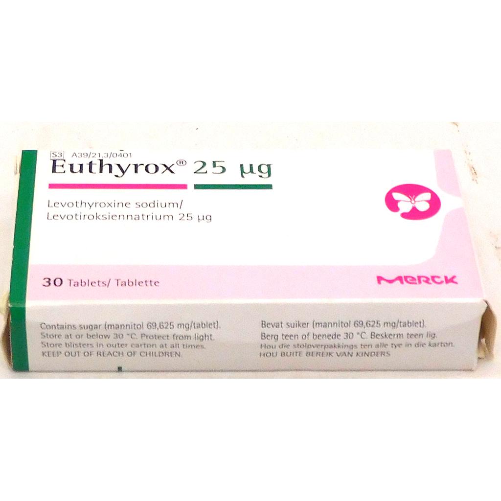 Levothyroxine 25mcg Tablets (Euthyrox 25) 