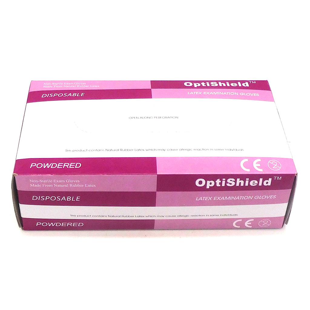 Latex Examination Gloves Medium Box (Optishield)