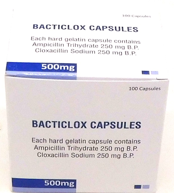 Ampicillin/Cloxacillin 500mg Capsules Blisters (Bacticlox)