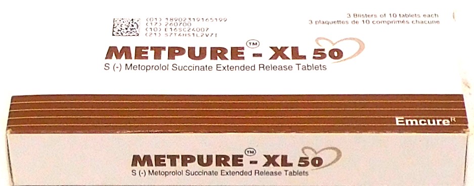 Metoprolol 50mg Tablets (Metpure-XL 50)