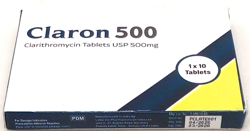 Clarithromycin 500mg Tablets (Claron 500)