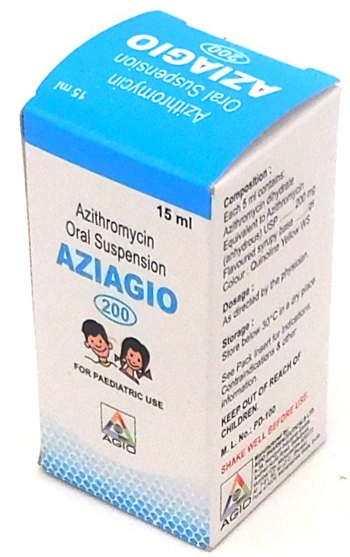 Azithromycin 200mg/5ml Suspension 15ml (Aziagio)