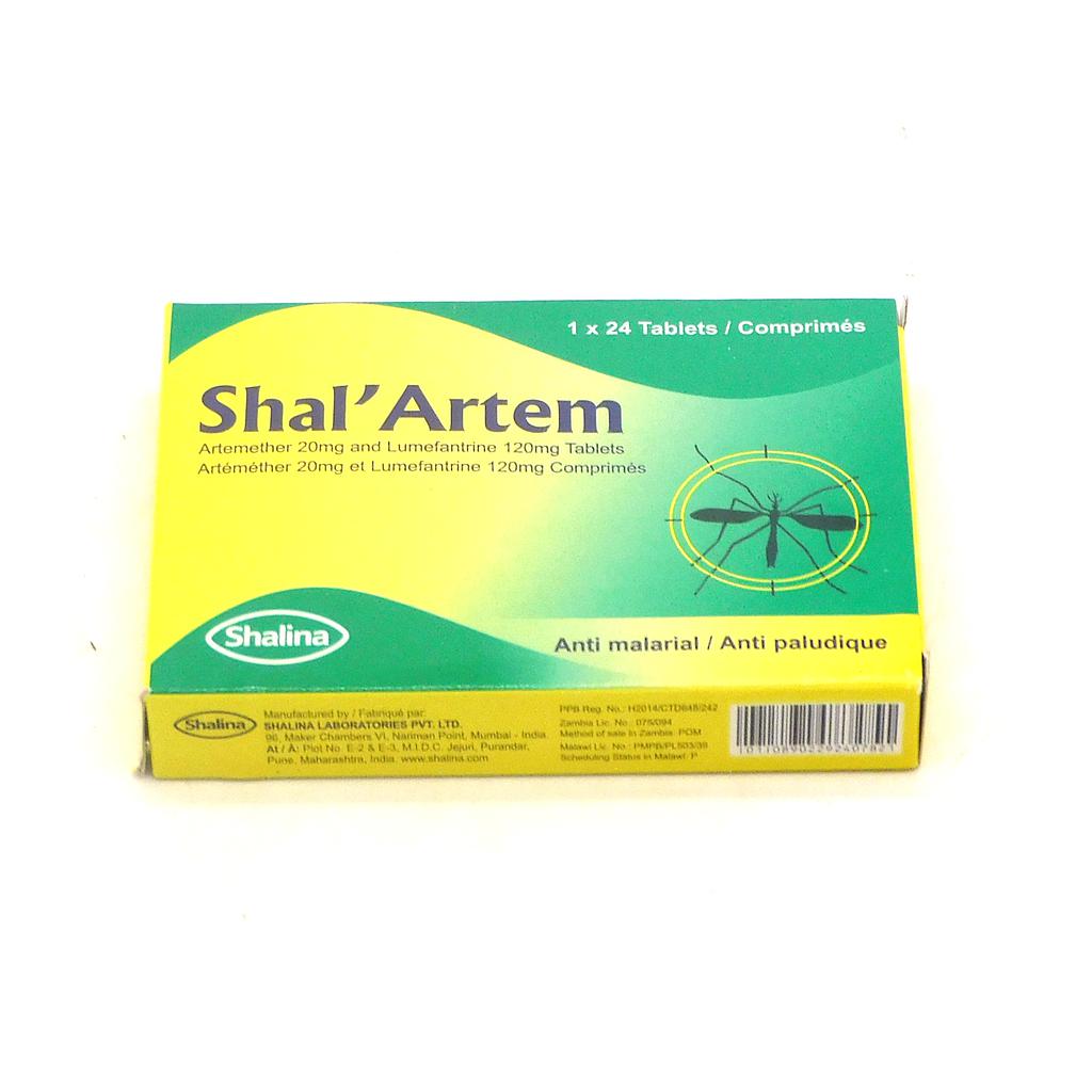 Artemether 20mg/Lumefantrine 120mg Tablets (Shal'Artem) 