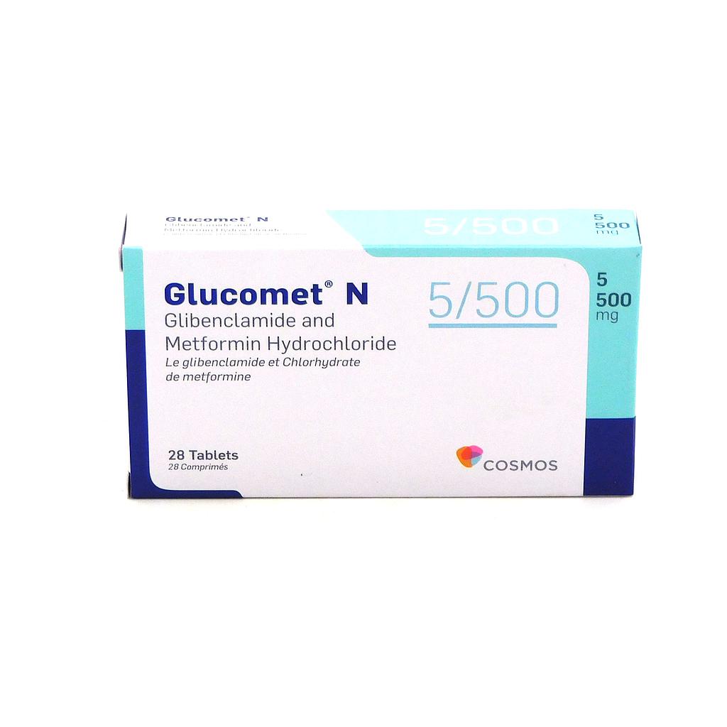 Glibenclamide/Metformin 5/500mg Tablets (Glucomet N) 